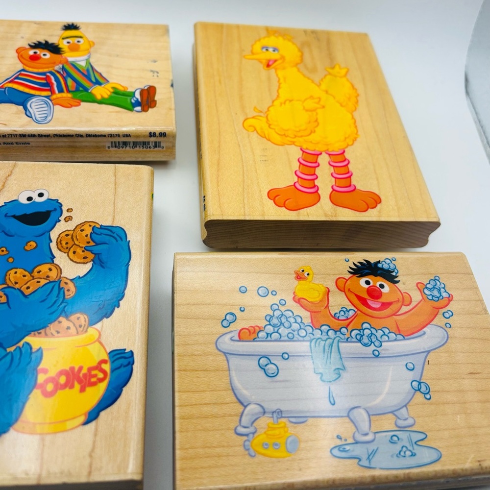 Y2K Sesame Street Wooden Stamps Set – Fun, Colorful, Great Condition - Picture 6 of 14